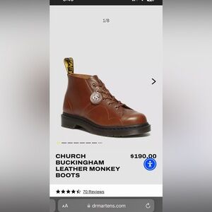 CHURCH BUCKINGHAM LEATHER MONKEY BOOTS dr martens size 36EU